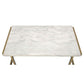 ACME Boice II End Table, Faux Marble & Champagne FredCo