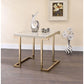 ACME Boice II End Table, Faux Marble & Champagne FredCo