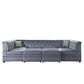 ACME Bois II Modular Armless Chair, Gray Velvet FredCo