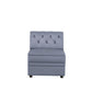 ACME Bois II Modular Armless Chair, Gray Velvet FredCo