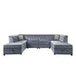ACME Bois II Modular Armless Chair, Gray Velvet FredCo