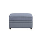 ACME Bois II Storage Ottoman, Gray Velvet FredCo