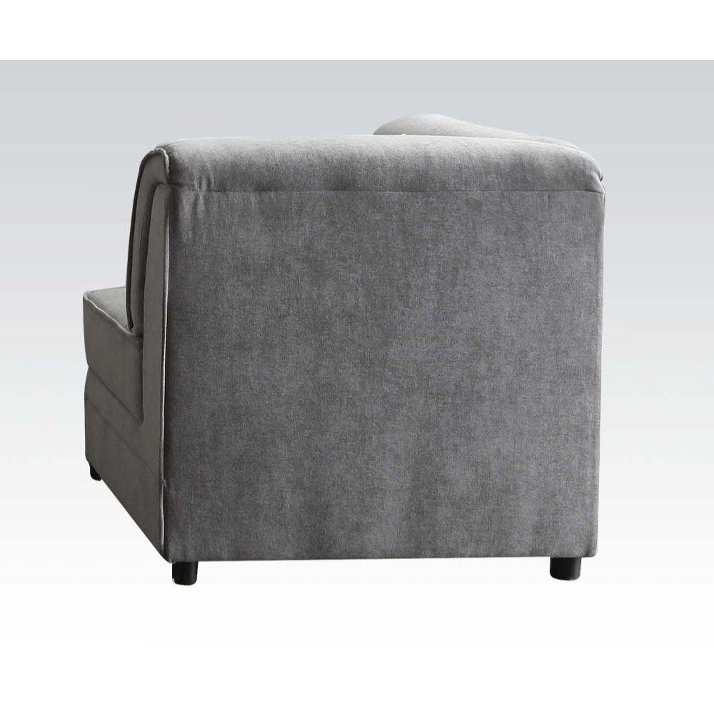 ACME Bois Modular - Wedge & 1 Pillow, Gray Velvet FredCo