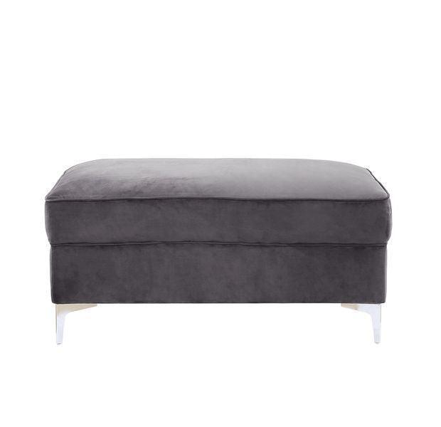 ACME Bovasis Ottoman, Gray Velvet FredCo
