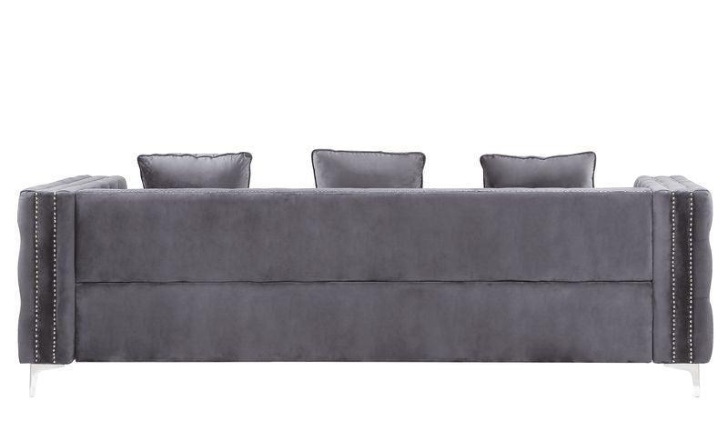 ACME Bovasis Sofa w/5 Pillows, Gray Velvet FredCo