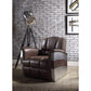 ACME Brancaster Accent Chair, Retro Brown Top Grain Leather & Aluminum FredCo