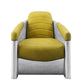 ACME Brancaster Accent Chair, Yellow Top Grain Leather & Aluminum FredCo