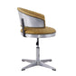 ACME Brancaster Adjustable Chair w/Swivel, Turmeric Top Grain Leather & Chrome FredCo