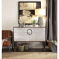 ACME Brancaster Console Table, Top Grain Leather & Aluminum FredCo