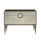 ACME Brancaster Console Table, Top Grain Leather & Aluminum FredCo