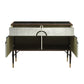 ACME Brancaster Console Table, Top Grain Leather & Aluminum FredCo