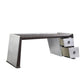 ACME Brancaster Desk, Distress Chocolate Top Grain Leather & Aluminum FredCo