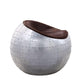 ACME Brancaster Ottoman, Retro Brown Top Grain Leather & Aluminum FredCo