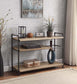 ACME Brantley Bookshelf w/3 Shelves, Oak & Sandy Black Finish FredCo