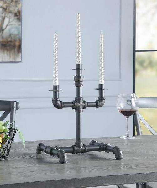 ACME Brantley Candleholder, Sandy Gray Finish FredCo