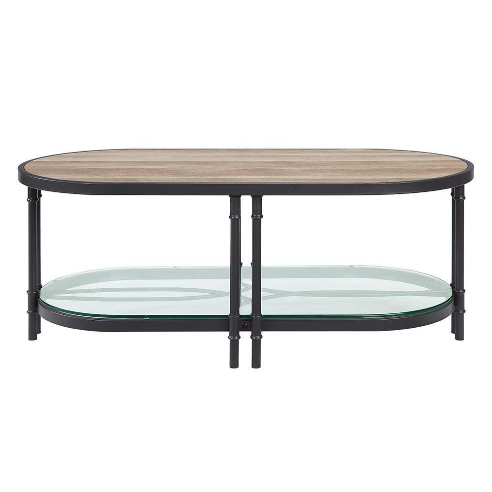 ACME Brantley Coffee Table, Oak & Sandy Black Finish FredCo