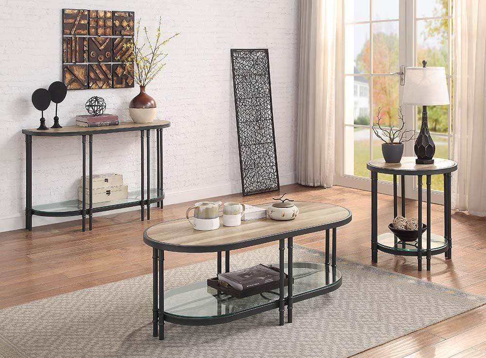 ACME Brantley Coffee Table, Oak & Sandy Black Finish FredCo