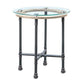 ACME Brantley End Table, Clear Glass & Sandy Gray Finish FredCo