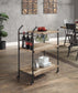 ACME Brantley Serving Cart, Oak & Sandy Black Finish FredCo