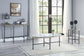 ACME Brantley Sofa Table, Clear Glass & Sandy Gray Finish FredCo