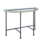 ACME Brantley Sofa Table, Clear Glass & Sandy Gray Finish FredCo