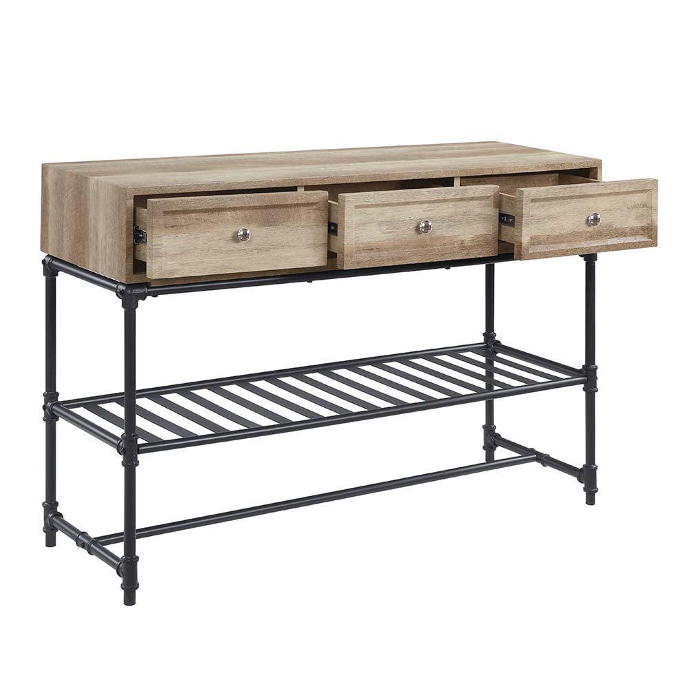 ACME Brantley sofa Table, Oak & Sandy Black F FredCo
