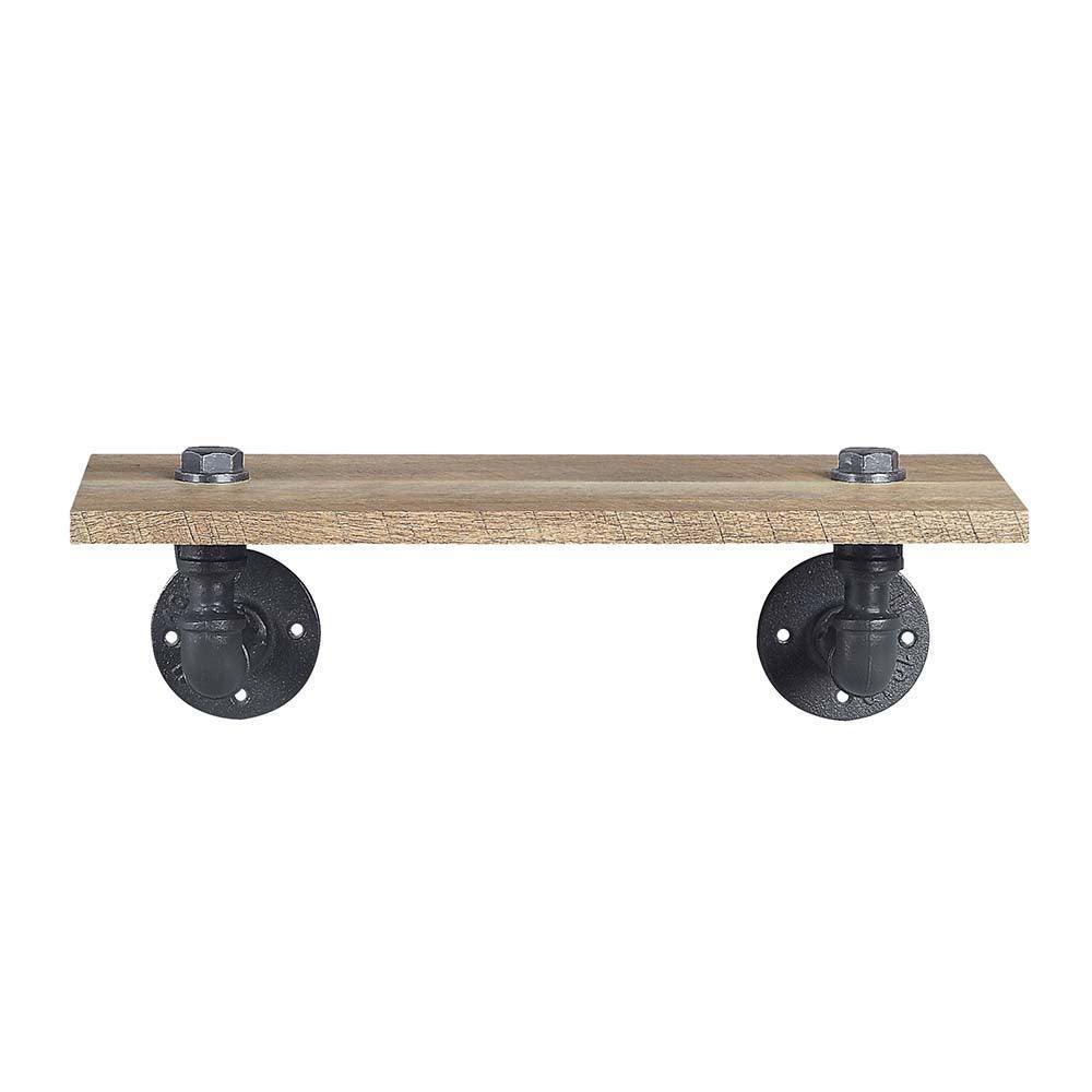 ACME Brantley Wall Rack w/1 Shelf, Oak & Sandy Black Finish FredCo