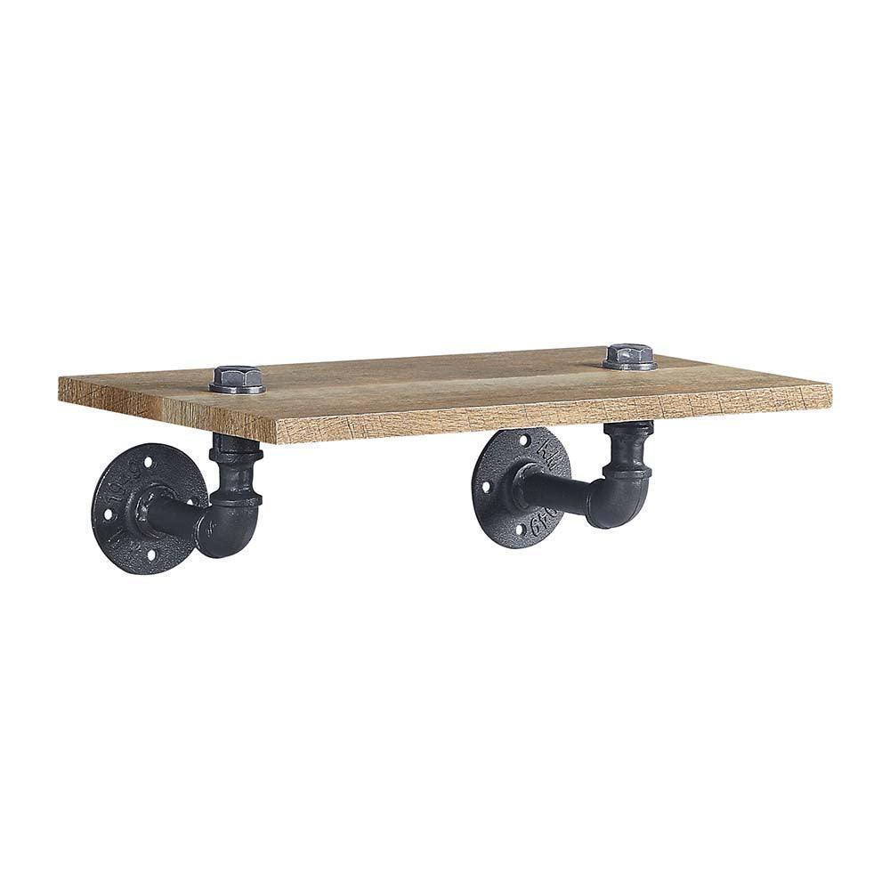 ACME Brantley Wall Rack w/1 Shelf, Oak & Sandy Black Finish FredCo