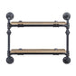 ACME Brantley Wall Rack w/2 Shelves, Oak & Sandy Black Finish FredCo