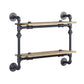 ACME Brantley Wall Rack w/2 Shelves, Oak & Sandy Black Finish FredCo