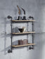 ACME Brantley Wall Rack w/3 Shelves, Oak & Sandy Black Finish FredCo