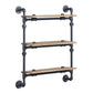 ACME Brantley Wall Rack w/3 Shelves, Oak & Sandy Black Finish FredCo