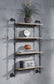 ACME Brantley Wall Rack w/4 Shelves, Oak & Sandy Black Finish FredCo