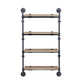ACME Brantley Wall Rack w/4 Shelves, Oak & Sandy Black Finish FredCo