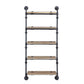 ACME Brantley Wall Rack w/5 Shelves, Oak & Sandy Black Finish FredCo