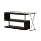 ACME Buck Desk w/Swivel, Black High Gloss & Clear Glass FredCo