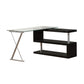 ACME Buck Desk w/Swivel, Black High Gloss & Clear Glass FredCo