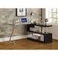 ACME Buck Desk w/Swivel, Black High Gloss & Clear Glass FredCo