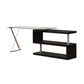 ACME Buck Desk w/Swivel, Black High Gloss & Clear Glass FredCo