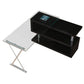 ACME Buck Desk w/Swivel, Black High Gloss & Clear Glass FredCo
