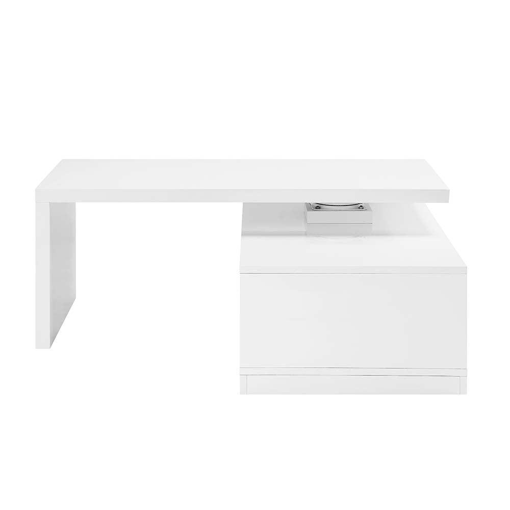 ACME Buck II Coffee Table w/Swivel Top, White & Black High Gloss Finish FredCo