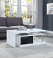 ACME Buck II Coffee Table w/Swivel Top, White & Black High Gloss Finish FredCo