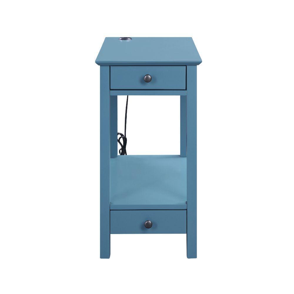 ACME Byzad Side Table (USB Charging Dock), Teal FredCo
