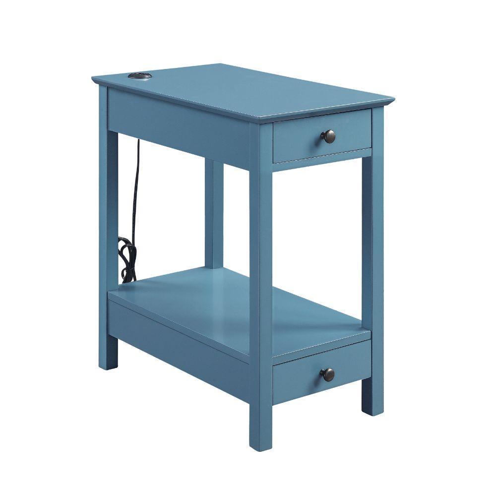 ACME Byzad Side Table (USB Charging Dock), Teal FredCo
