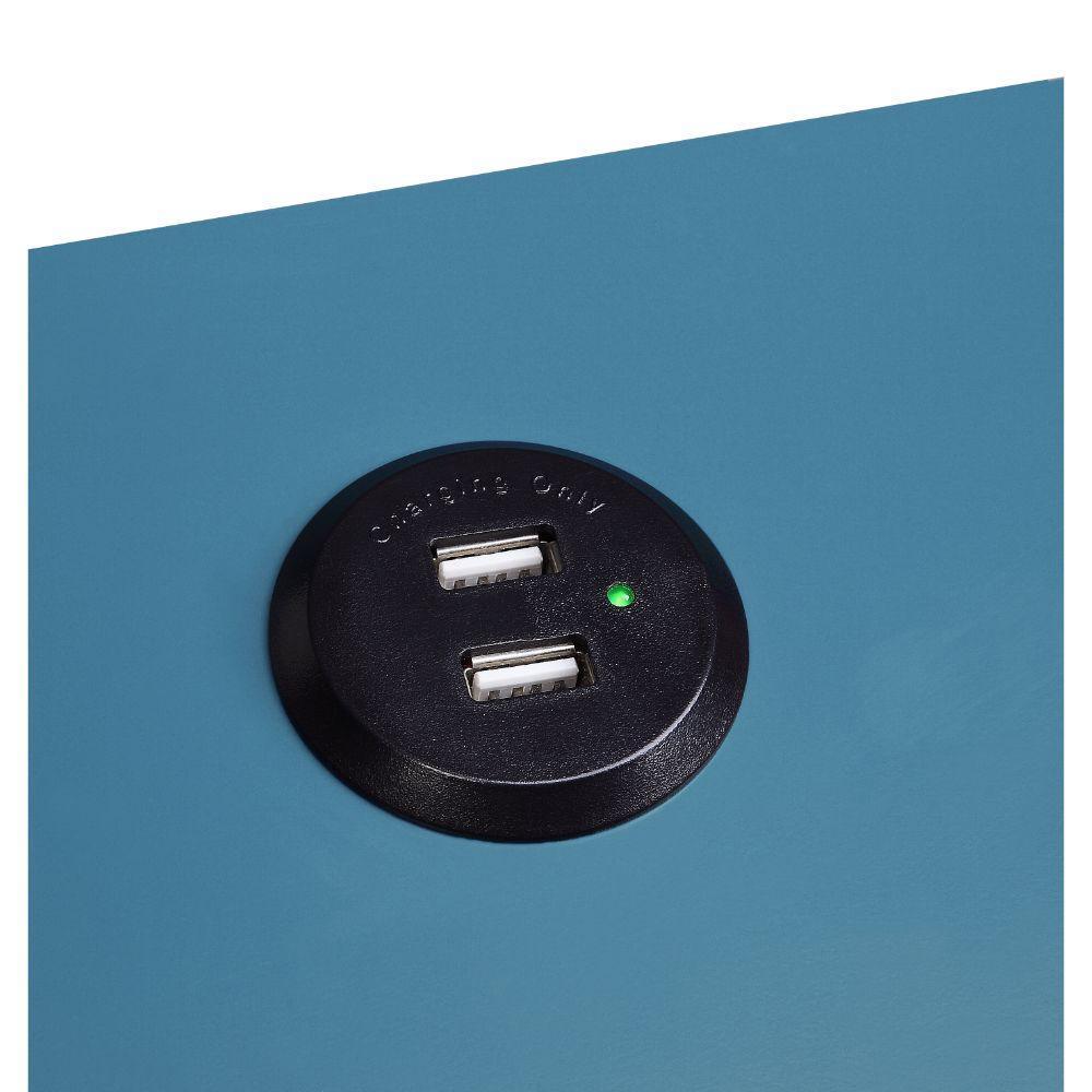 ACME Byzad Side Table (USB Charging Dock), Teal FredCo
