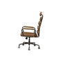ACME Calan Executive Office Chair, Retro Brown Top Grain Leather FredCo