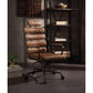 ACME Calan Executive Office Chair, Retro Brown Top Grain Leather FredCo