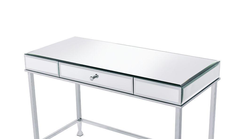 ACME Canine Writing Desk, Mirrored and Chrome Finish FredCo