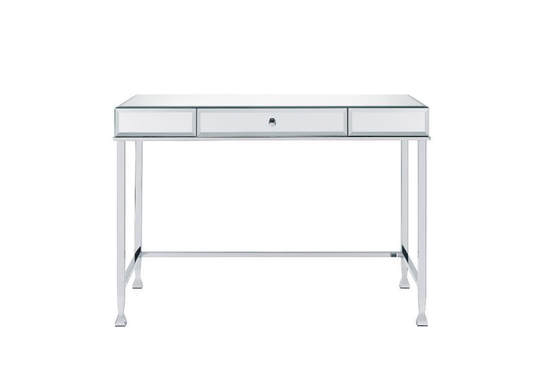 ACME Canine Writing Desk, Mirrored and Chrome Finish FredCo