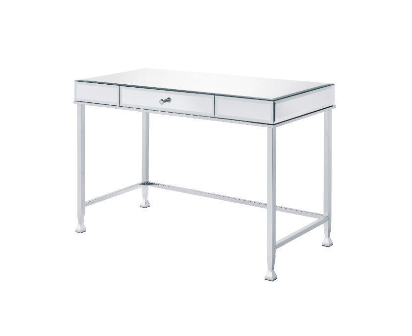 ACME Canine Writing Desk, Mirrored and Chrome Finish FredCo